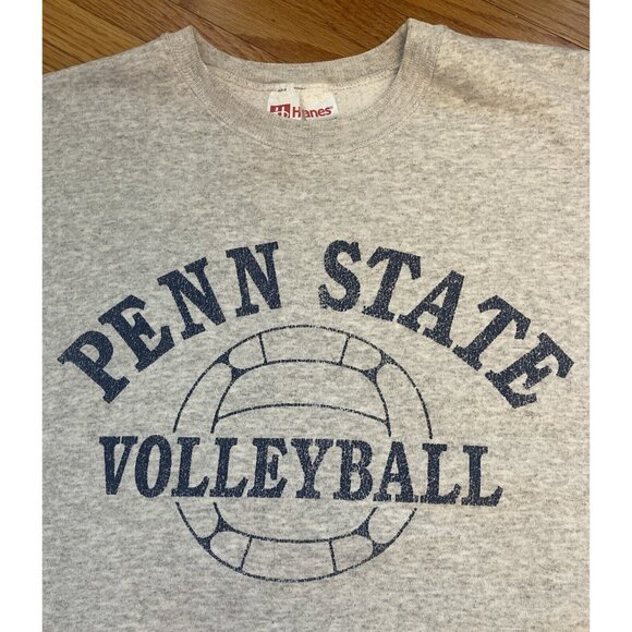 Vintage 80s 90s XL Penn State Volleyball Reverse Weave Sweatshirt Gray - Picture 3 of 9